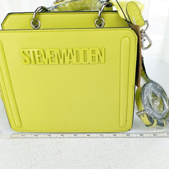 Steve Madden Cyber Lime Green Bevelyn Satchel NWT Bag - Picture 10 of 11